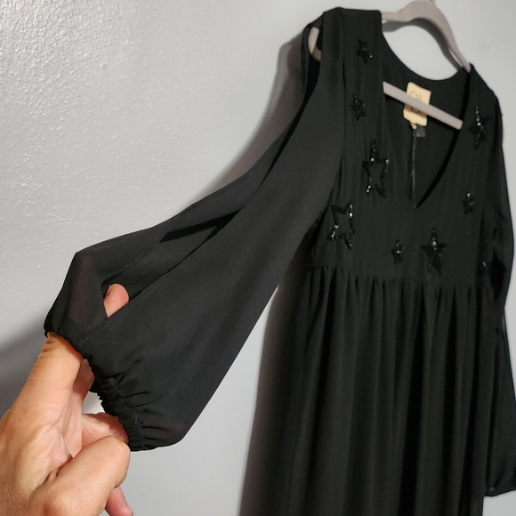 CHASER Beaded Star Maxi Dress Womens Small Celstial Ethereal Whimsy - Picture 6 of 11